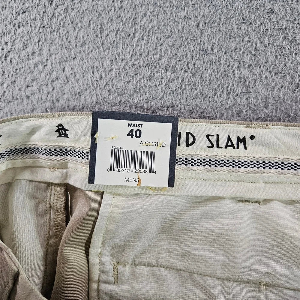 Grand Slam Mens Pleated Golf Shorts Khaki Tan Size 40‎ NEW NWT